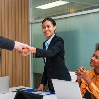 Multiracial business people having meeting and brainstorming discussed about work in conference room in the creative office.
